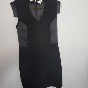 Medium Parker Black Sheath Mixed Media Dress Mini